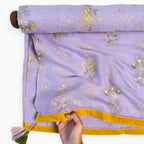 Embroidered Saree Saree Dusty Lilac Mul Chanderi Saree