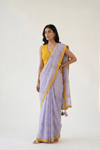 Embroidered Saree Saree Dusty Lilac Mul Chanderi Saree