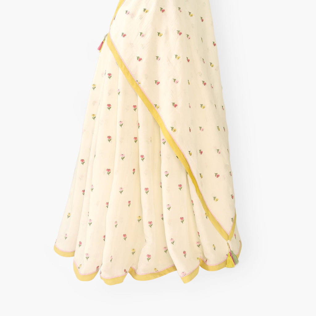 Embroidered Saree Saree Off-White Mul Chanderi Saree