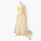 Embroidered Saree Saree Off-White Mul Chanderi Saree