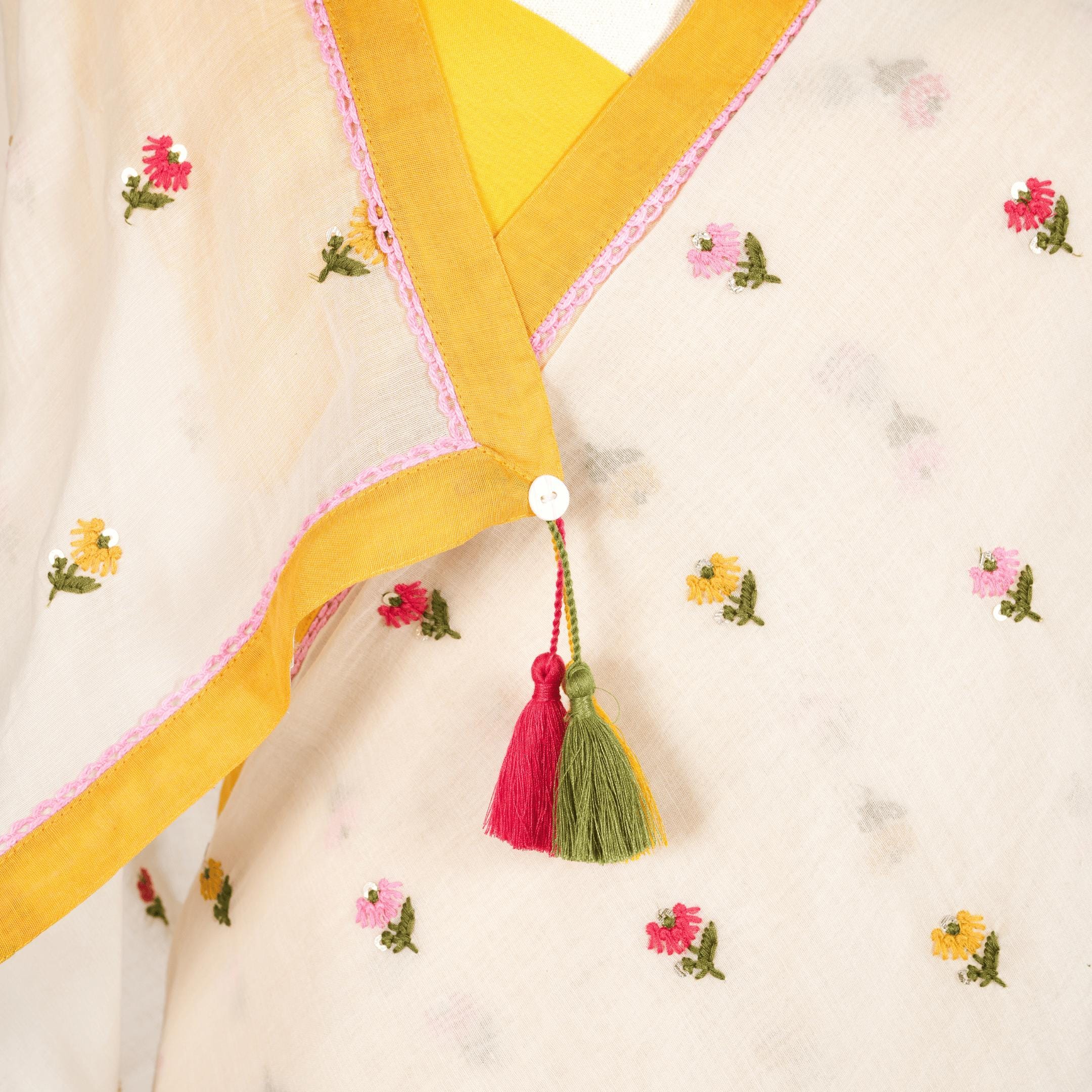 Embroidered Saree Saree Off-White Mul Chanderi Saree
