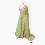 Embroidered Saree Saree Pastel Green Mul Chanderi Saree