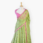 Embroidered Saree Saree Pastel Green Mul Chanderi Saree