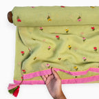 Embroidered Saree Saree Pastel Green Mul Chanderi Saree
