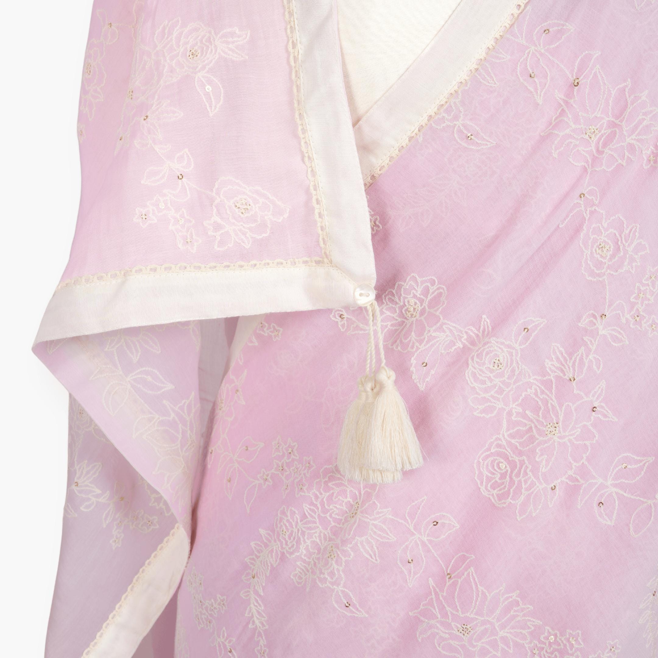 Embroidered Saree Saree Pastel Pink Mul Chanderi Saree