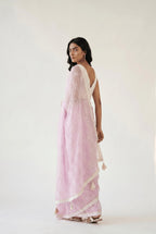Embroidered Saree Saree Pastel Pink Mul Chanderi Saree