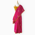 Embroidered Saree Saree Rani Pink & Mustard Yellow Mul Chanderi Saree