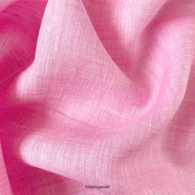 European Linen Fabric Cut Piece (CUT PIECE) Cherry Pink Yarn Dyed Premium European Linen Fabric (58 Inches)