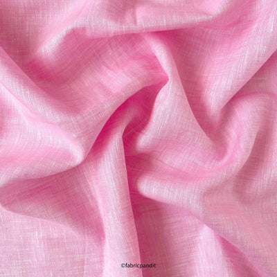 European Linen Fabric Cut Piece (CUT PIECE) Cherry Pink Yarn Dyed Premium European Linen Fabric (58 Inches)