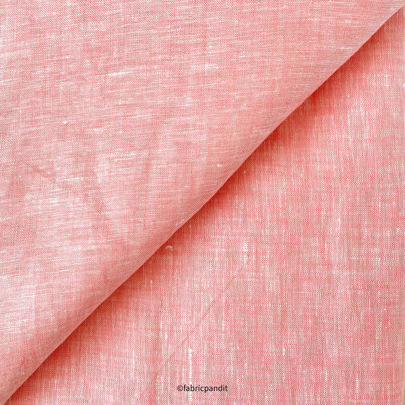 European Linen Fabric Cut Piece (CUT PIECE) Classic Peach Yarn Dyed Premium European Linen Fabric (58 Inches)