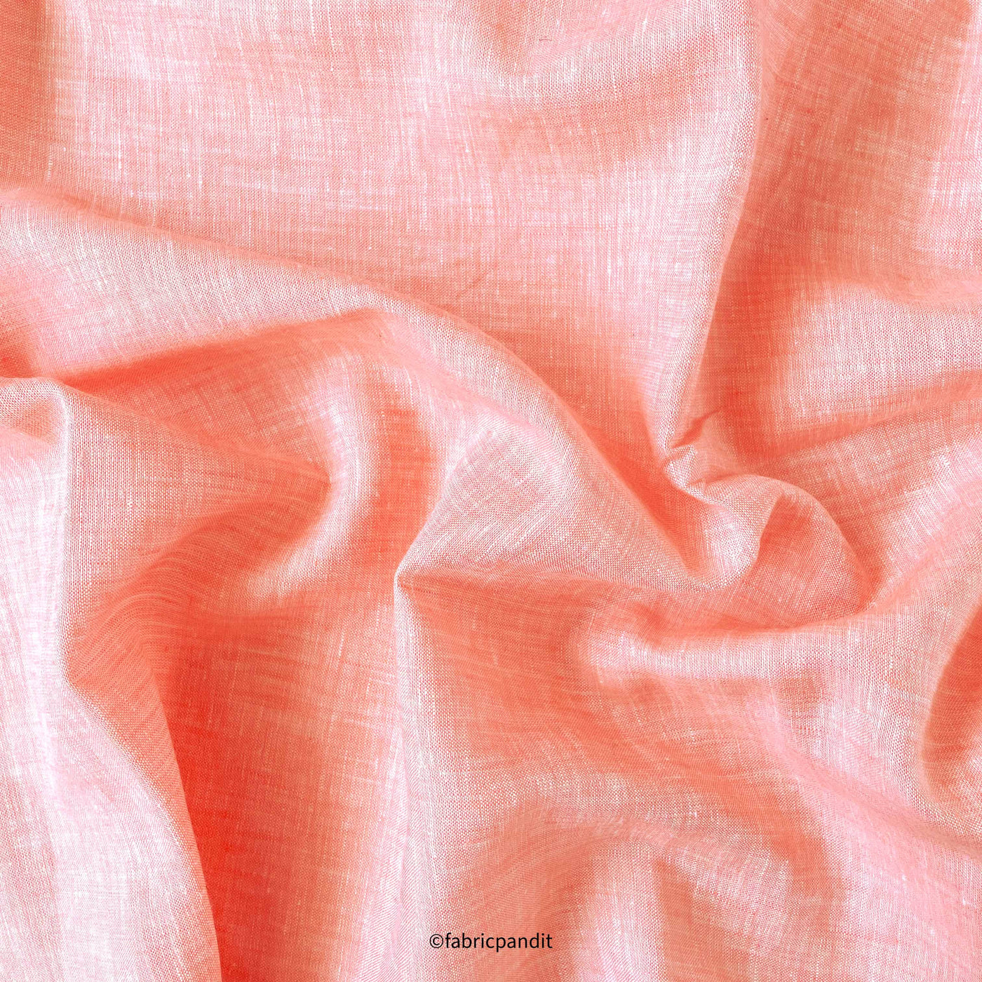 European Linen Fabric Cut Piece (CUT PIECE) Classic Peach Yarn Dyed Premium European Linen Fabric (58 Inches)