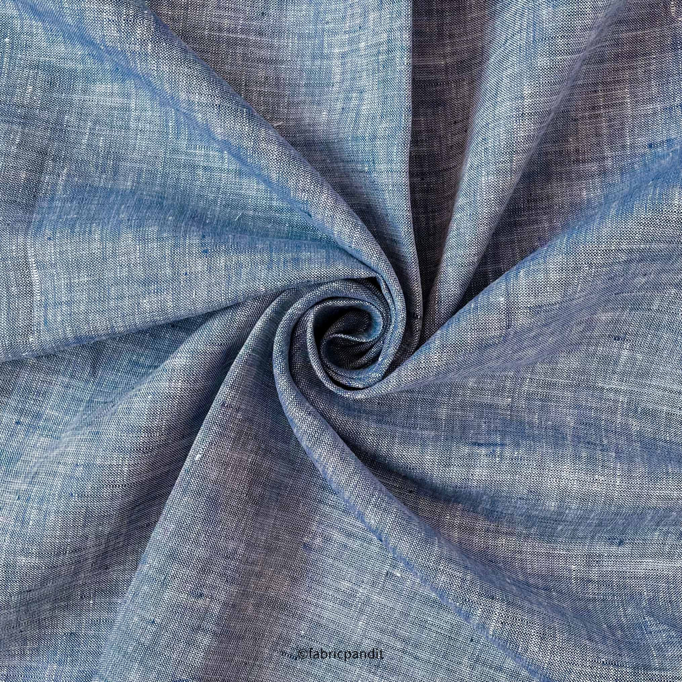 European Linen Fabric Cut Piece (CUT PIECE) Faded Violet Yarn Dyed Premium European Linen Fabric (58 Inches)