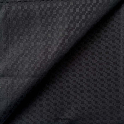 Fabric Pandit Cut Piece (CUT PIECE) Black Abstract Geometric Checks Cotton Satin Dobby Luxury Fabrics (Width 58 Inches)