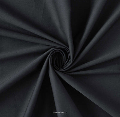 Fabric Pandit Fabric Black Color Plain Cotton Satin Lycra Fabric (Width 42 Inches)