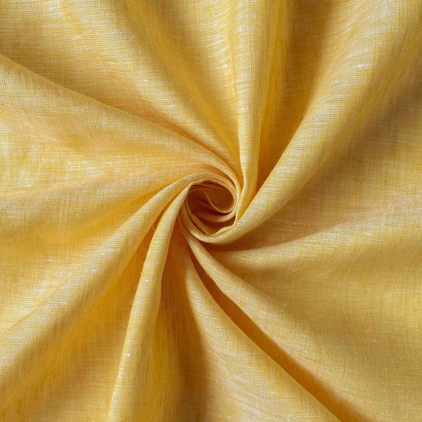 Fabric Pandit Fabric Blooming Yellow Plain Premium 60 Lea Pure Linen Fabric (Width 58 Inches)