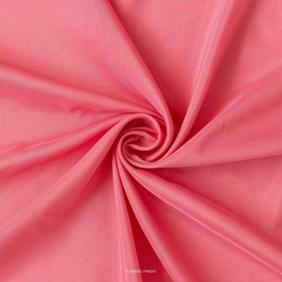 Fabric Pandit Fabric Brick Pink Plain Soft Poly Muslin Fabric (Width 44 Inches)