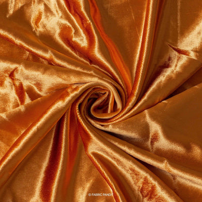 Fabric Pandit Fabric Bright Golden Yellow Color Pure Velvet Fabric (Width 44 Inches)