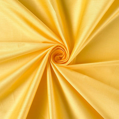 Fabric Pandit Fabric Bright Lemon Yellow Plain Cotton Satin Fabric (Width 42 Inches)