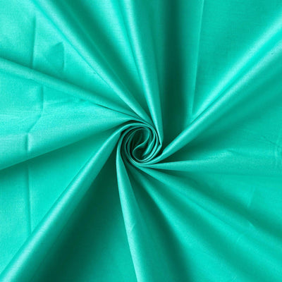 Fabric Pandit Fabric Bright Turquoise Plain Cotton Satin Fabric (Width 42 Inches)