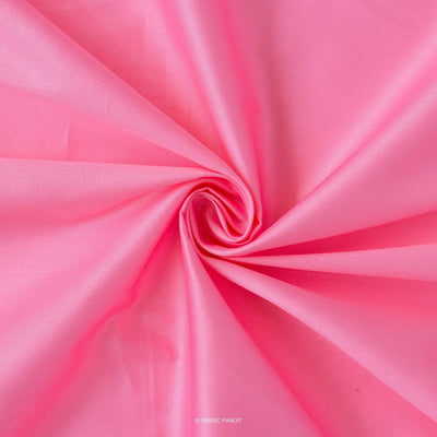 Fabric Pandit Fabric Candy Floss Pink Color Plain Cotton Satin Fabric (Width 42 Inches)