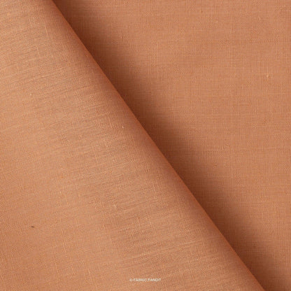 Fabric Pandit Fabric Copper Brown Color Pure Cotton Linen Fabric (Width 42 Inches)