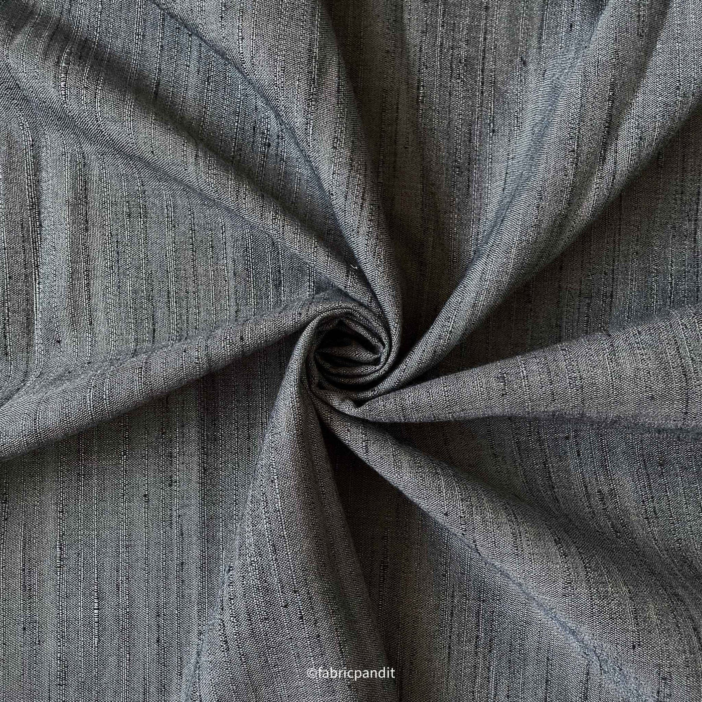 Fabric Pandit Fabric Dark Grey Color Bhagalpuri Woven Cotton Slub Kurta Fabric (Width 58 Inches)
