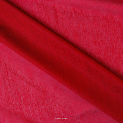 Fabric Pandit Fabric Dark Maroon Color Plain Chanderi Fabric (Width 43 Inches)