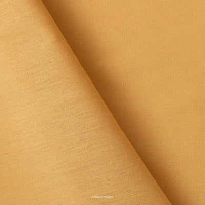 Fabric Pandit Fabric Golden Sand Color Pure Cotton Linen Fabric (Width 58 Inches)