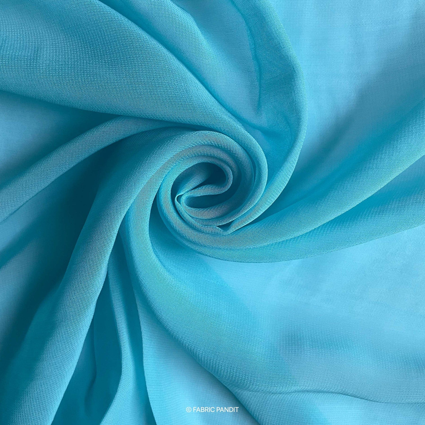 Fabric Pandit Fabric Ice Blue Color Pure Georgette Fabric (Width 44 inches)