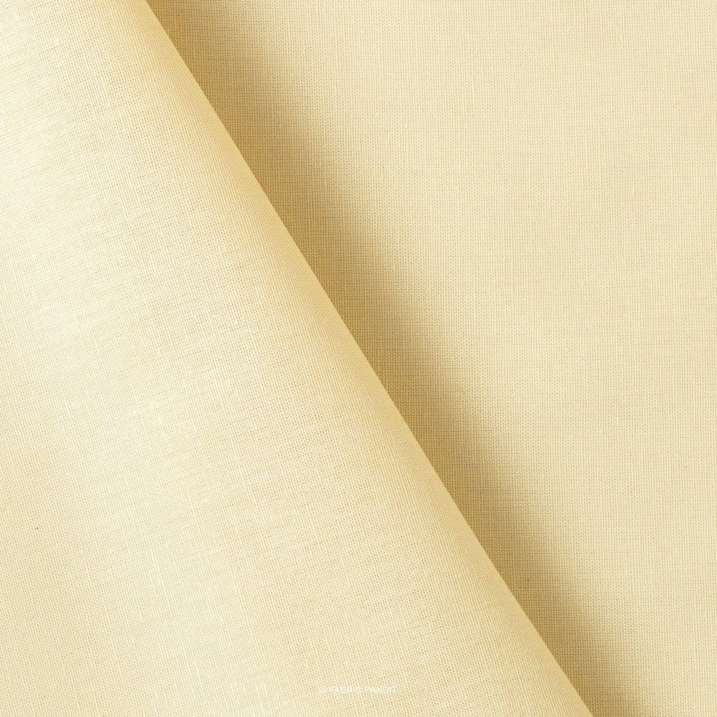 Fabric Pandit Fabric Ivory Color Pure Cotton Linen Fabric (Width 42 Inches)