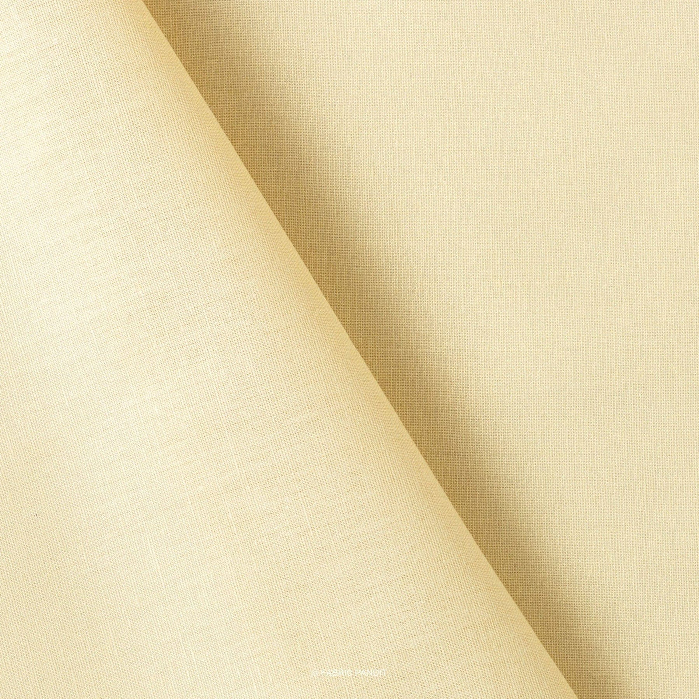 Fabric Pandit Fabric Ivory Color Pure Cotton Linen Fabric (Width 42 Inches)
