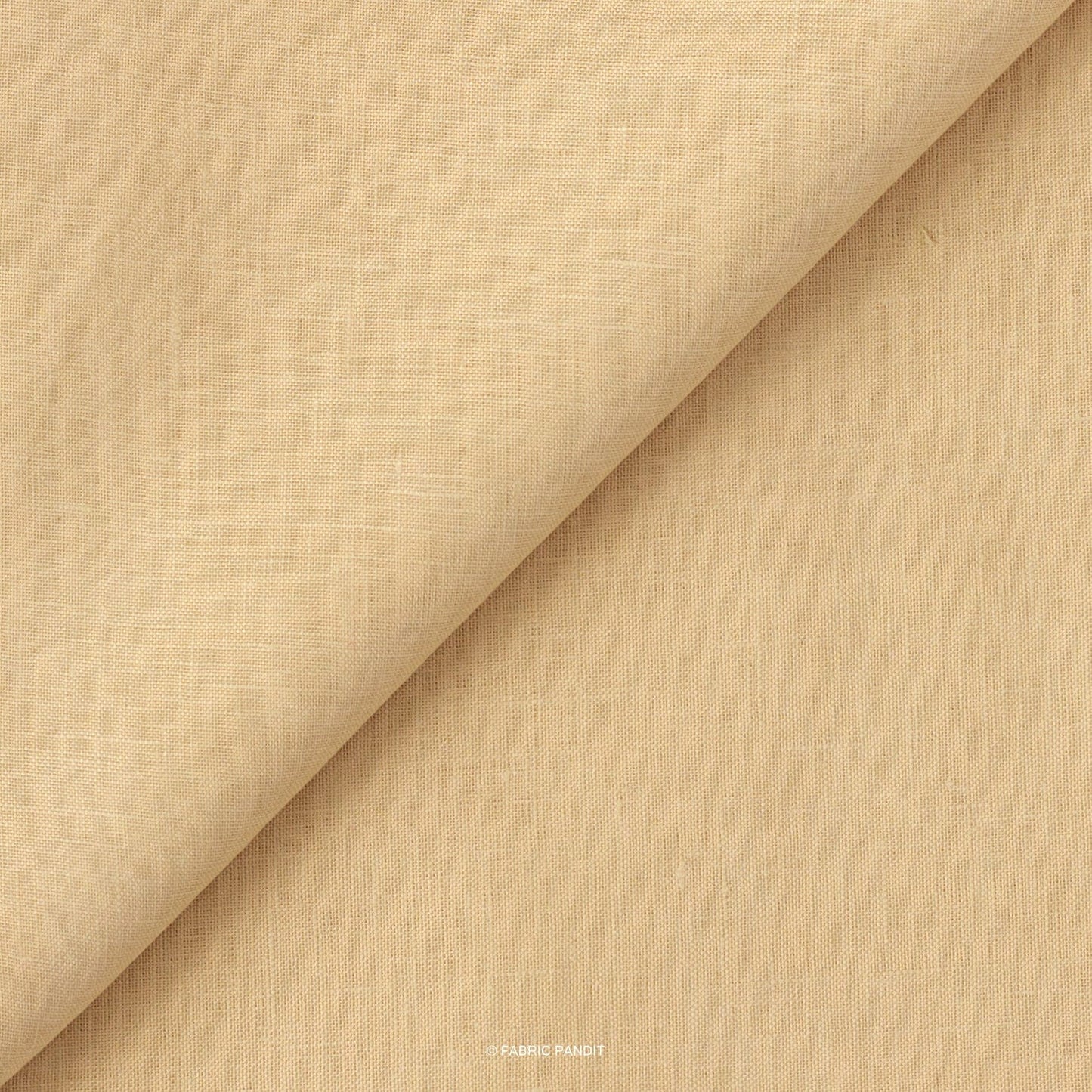 Fabric Pandit Fabric Khaki Plain Premium 60 Lea Pure Linen Fabric (Width 58 inch)