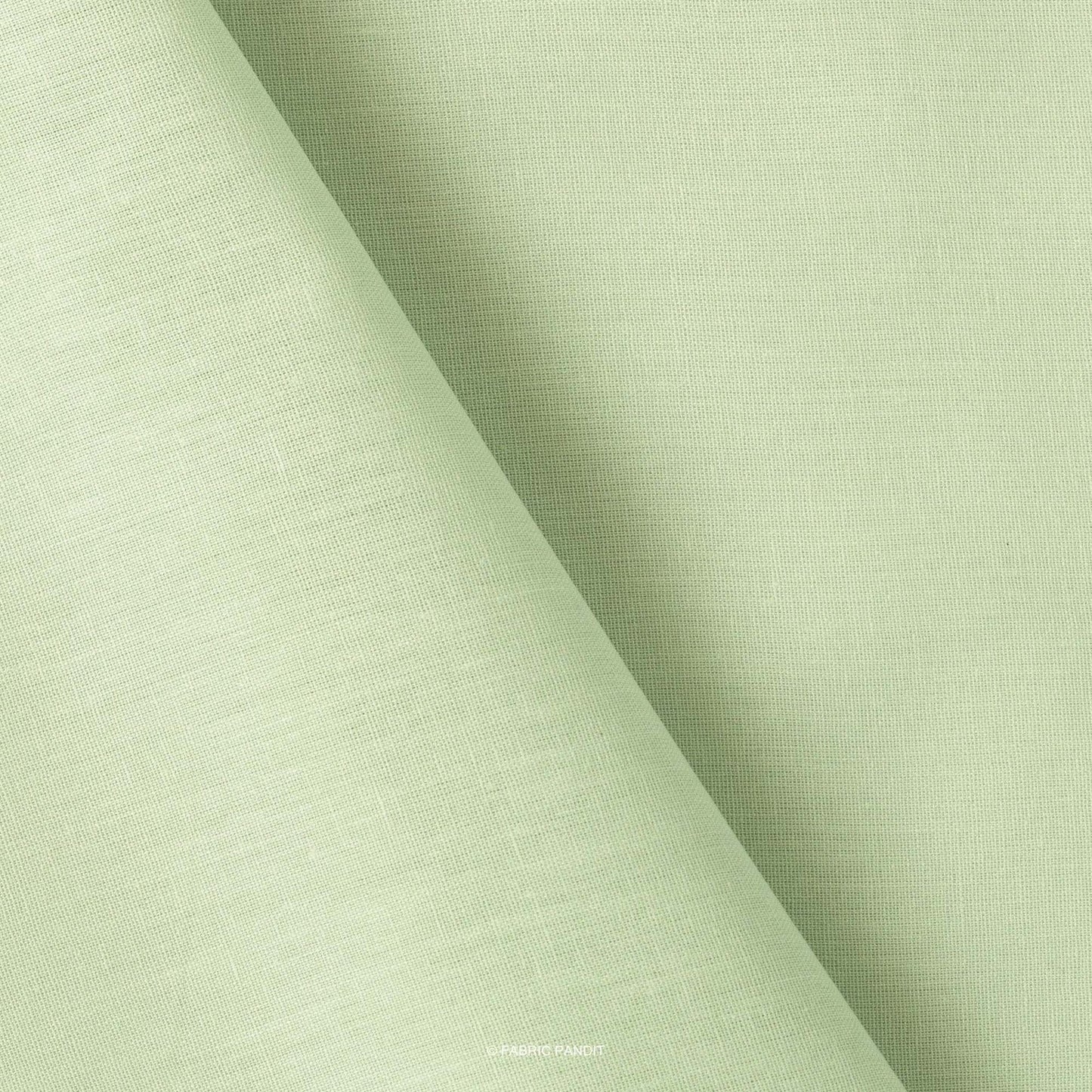 Fabric Pandit Fabric Light Aquamarine Color Pure Cotton Linen Fabric (Width 42 Inches)