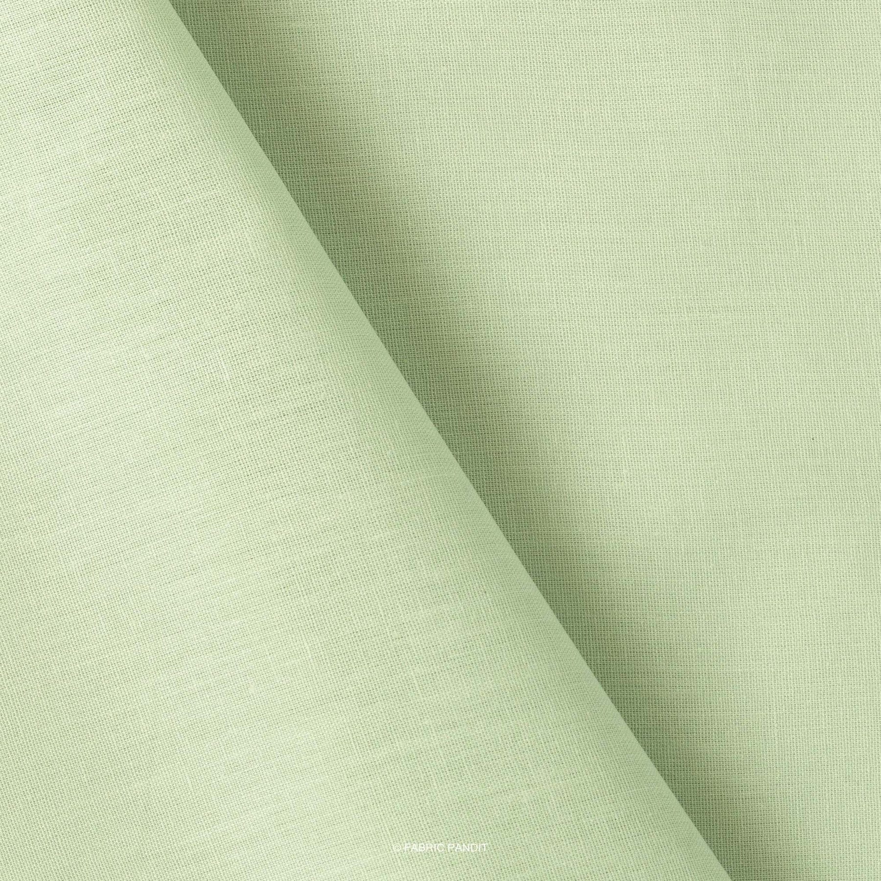 Fabric Pandit Fabric Light Aquamarine Color Pure Cotton Linen Fabric (Width 42 Inches)