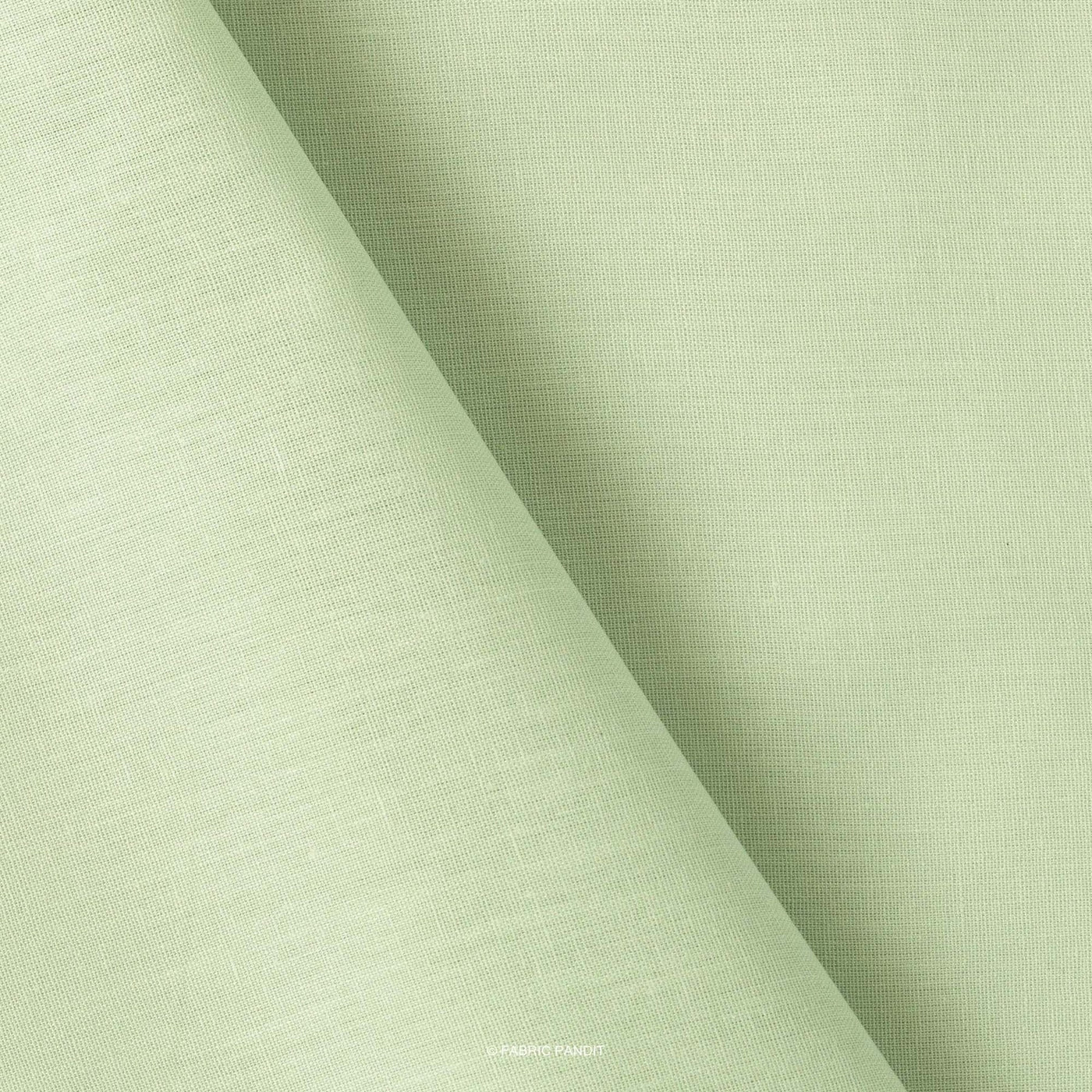 Fabric Pandit Fabric Light Aquamarine Color Pure Cotton Linen Fabric (Width 42 Inches)
