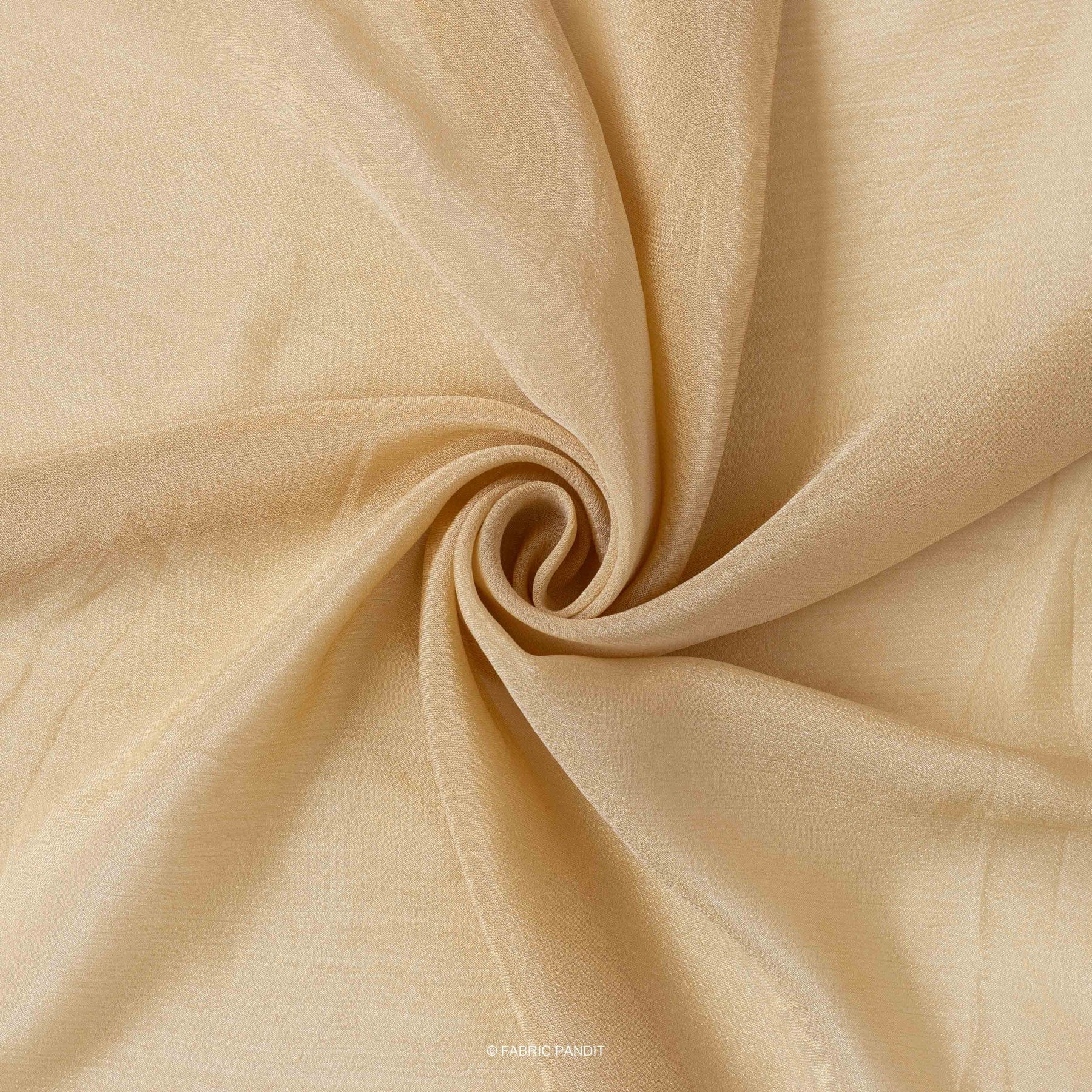 Fabric Pandit Fabric Light Brown Plain Pure Viscose Chinnon Chiffon Fabric (Width 45 Inches)