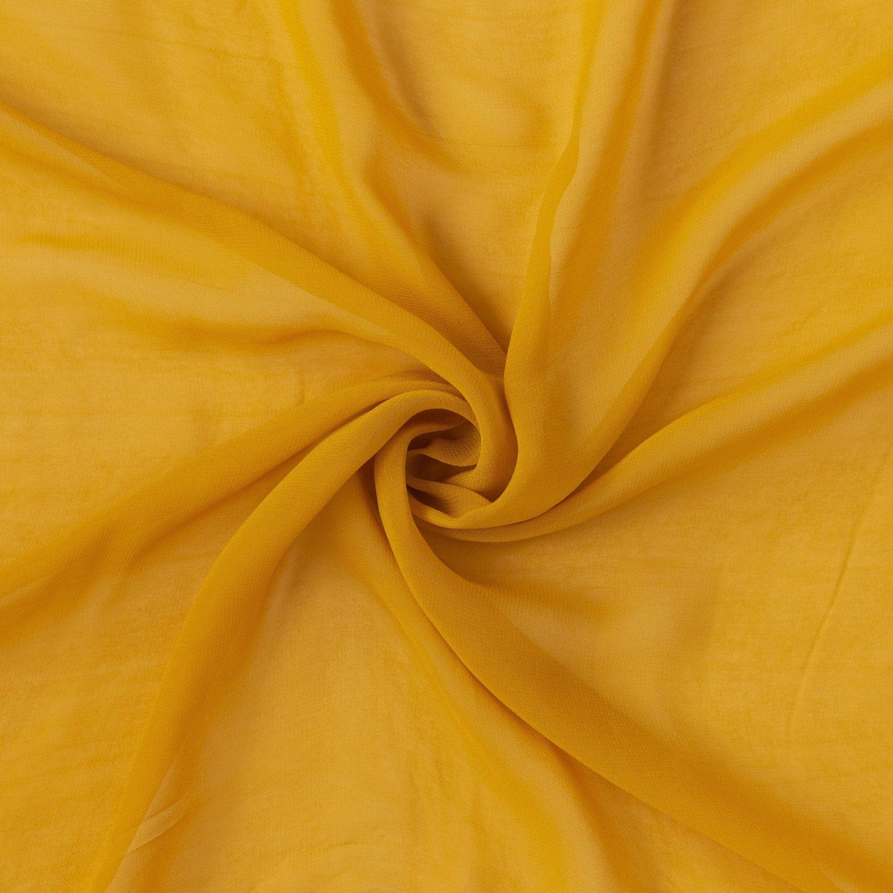 Fabric Pandit Fabric Mustard Yellow Color Pure Georgette Fabric (Width 44 Inches)