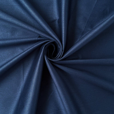 Fabric Pandit Fabric Navy Blue Plain Cotton Satin Fabric (Width 42 Inches)