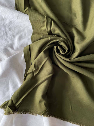 Fabric Pandit Fabric Olive Green Color Pure Rayon Fabric