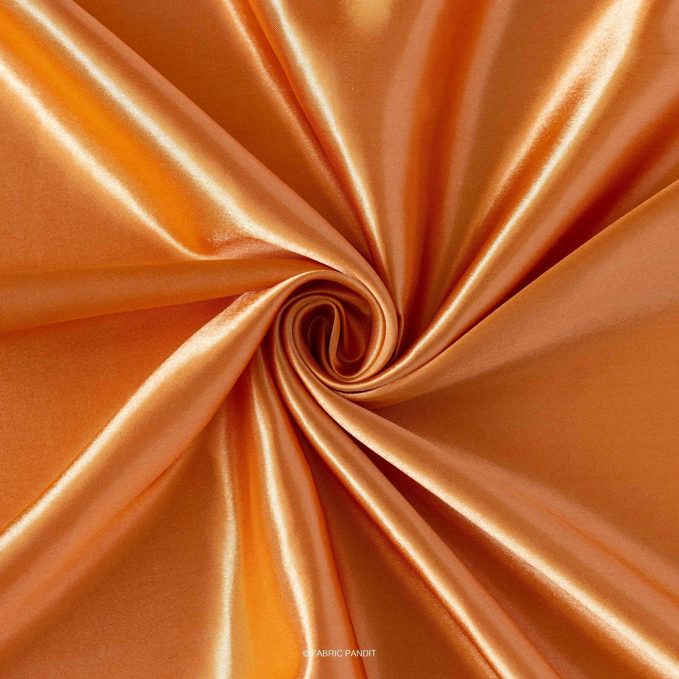 Fabric Pandit Fabric Orange Plain Premium Ultra Satin Fabric (Width 44 Inches)