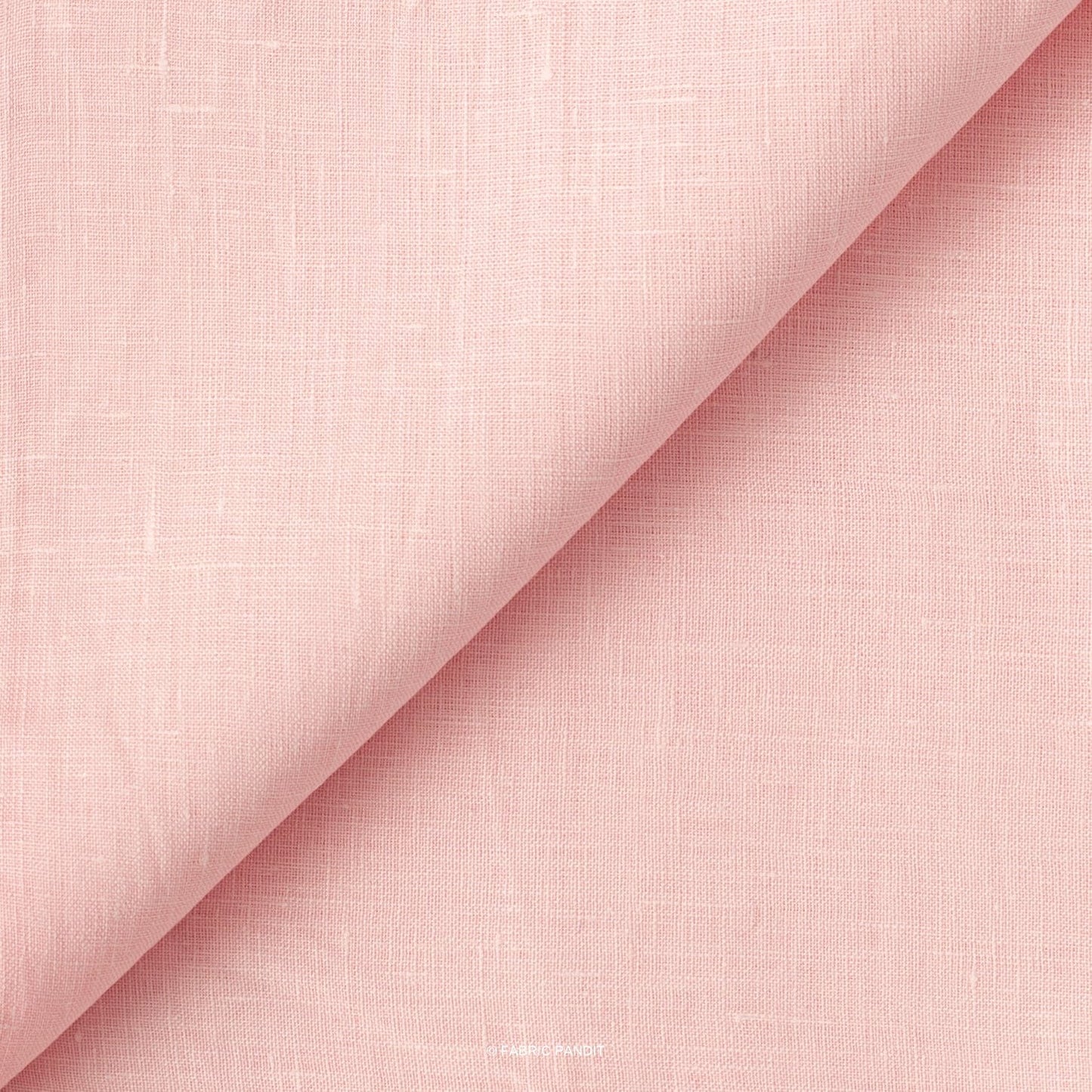 Fabric Pandit Fabric Pastel pink Plain Premium 60 Lea Pure Linen Fabric (Width 58 inch)