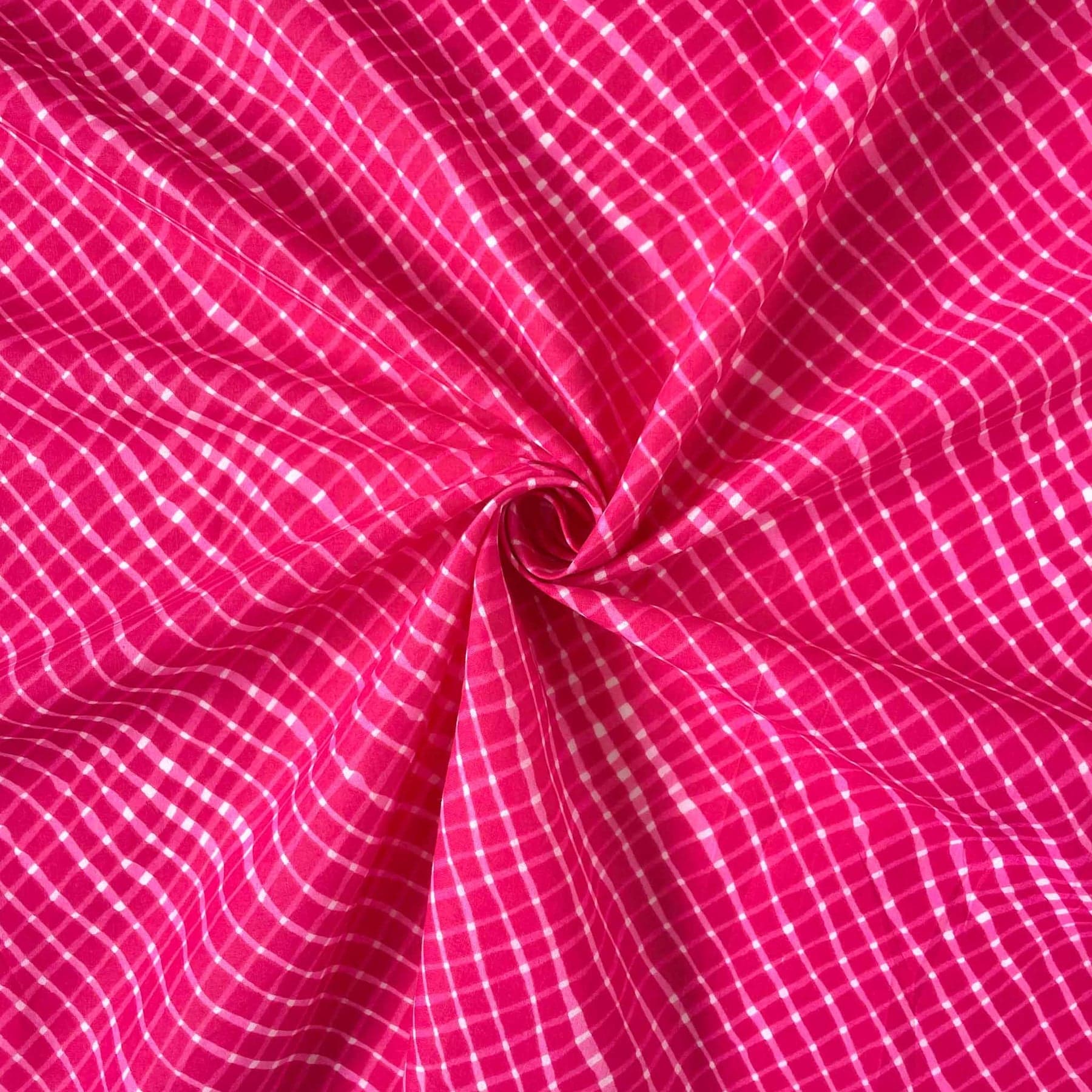 Rani Rang Leheriya Pattern Hand Block Printed Pure Cotton Fabric Width Fabric Pandit