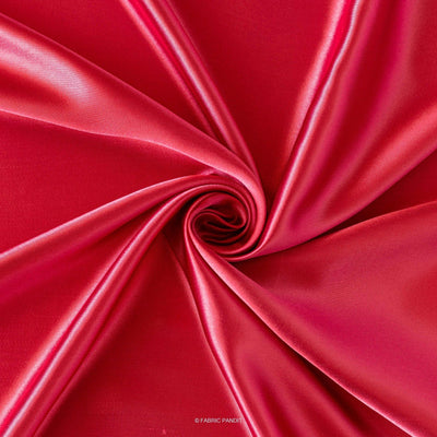 Fabric Pandit Fabric Raspberry Plain Premium Ultra Satin Fabric (Width 44 Inches)