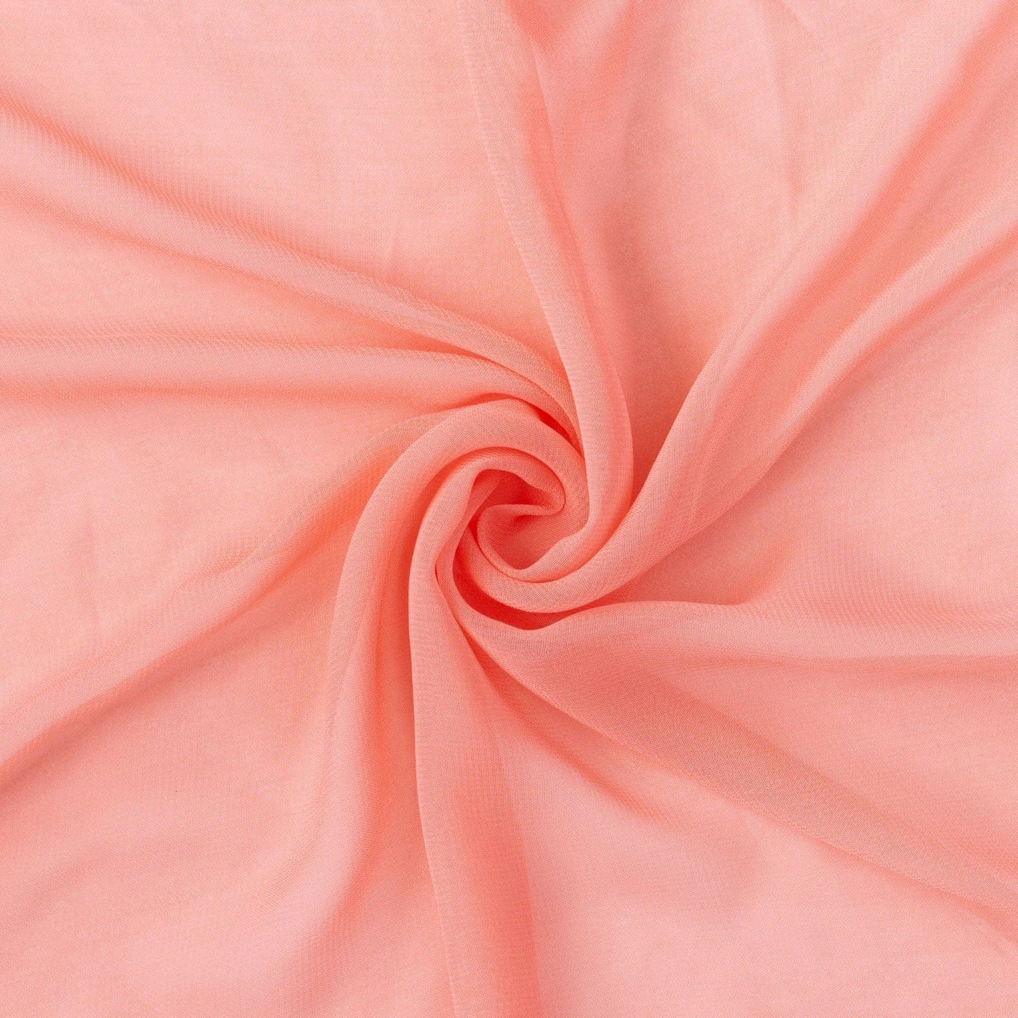 Fabric Pandit Fabric Salmon Peach Color Pure Georgette Fabric (Width 44 Inches)