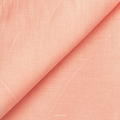 Fabric Pandit Fabric Salmon Peach Plain Premium 60 Lea Pure Linen Fabric (Width 58 inch)