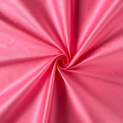 Fabric Pandit Fabric Shiny Pink Plain Cotton Satin Fabric (Width 42 Inches)