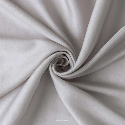 Fabric Pandit Fabric Silver Grey Plain Premium Tussar Silk Fabric (44 Inches)