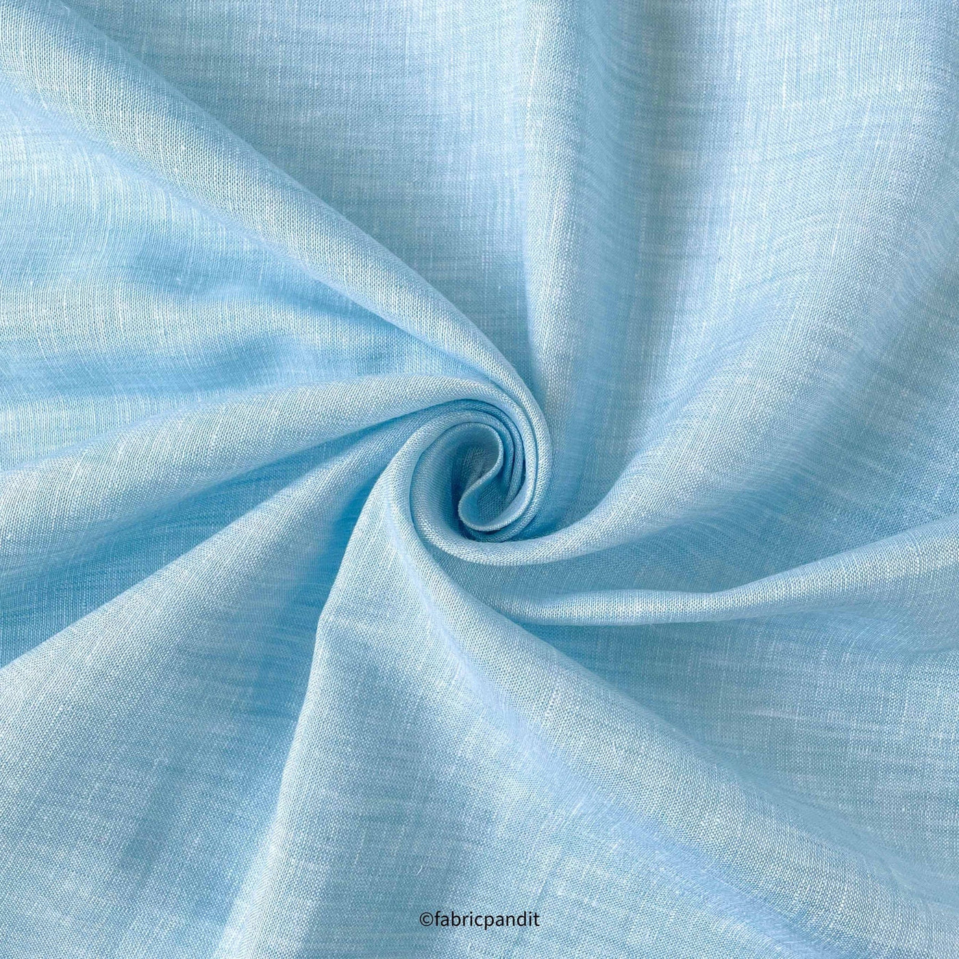 Fabric Pandit Fabric Sky Blue Yarn Dyed Premium European Linen Fabric (58 Inches)