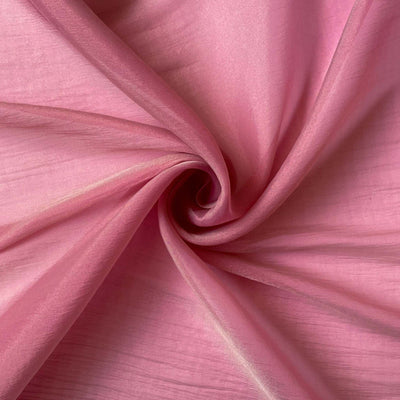 Fabric Pandit Fabric Soft Rose Plain Crinkle Organza Imported Fabric (Width 58 Inches)