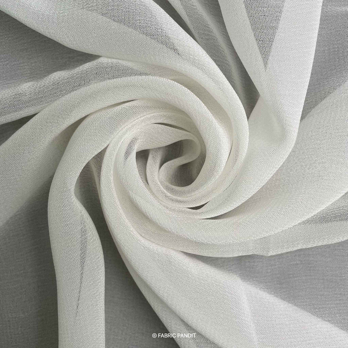 Fabric Pandit Fabric White Dyeable Pure 100*100 Viscose Georgette Plain Fabric (Width 44 inches, 66 Gms)